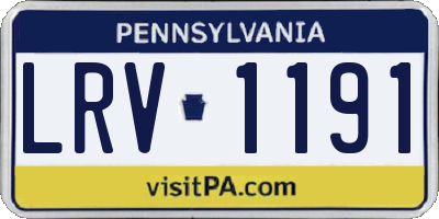 PA license plate LRV1191