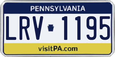 PA license plate LRV1195