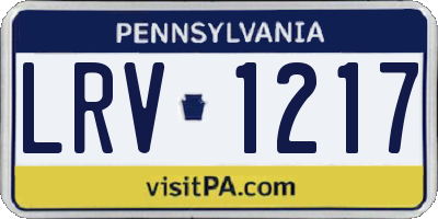 PA license plate LRV1217