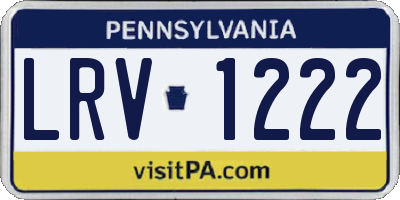PA license plate LRV1222