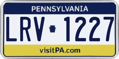 PA license plate LRV1227