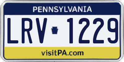 PA license plate LRV1229