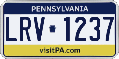 PA license plate LRV1237