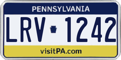 PA license plate LRV1242