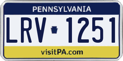 PA license plate LRV1251