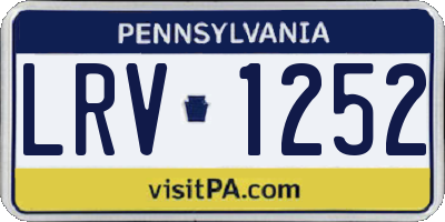 PA license plate LRV1252