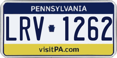 PA license plate LRV1262