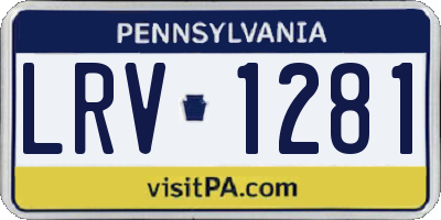 PA license plate LRV1281