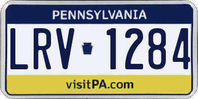 PA license plate LRV1284