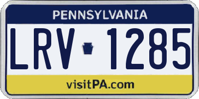 PA license plate LRV1285