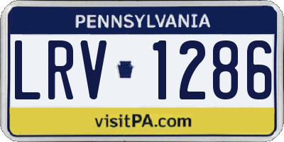 PA license plate LRV1286