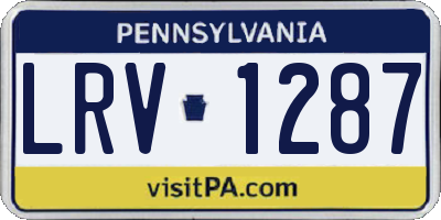 PA license plate LRV1287