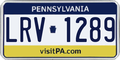 PA license plate LRV1289