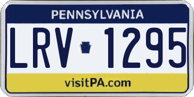 PA license plate LRV1295