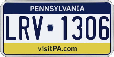 PA license plate LRV1306