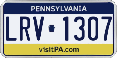 PA license plate LRV1307