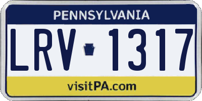 PA license plate LRV1317