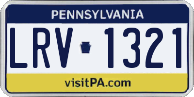 PA license plate LRV1321