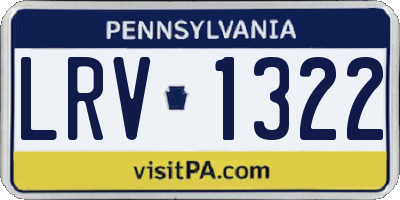 PA license plate LRV1322