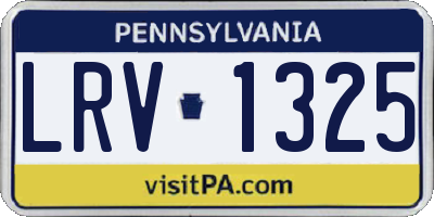 PA license plate LRV1325