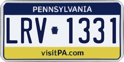 PA license plate LRV1331