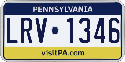 PA license plate LRV1346