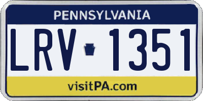 PA license plate LRV1351