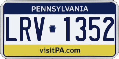 PA license plate LRV1352
