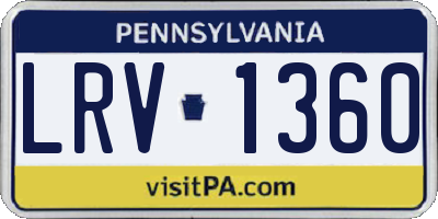 PA license plate LRV1360