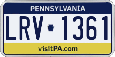 PA license plate LRV1361