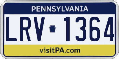 PA license plate LRV1364