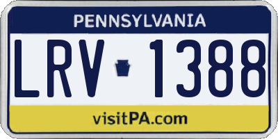 PA license plate LRV1388