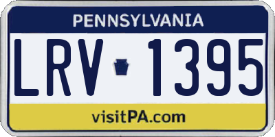 PA license plate LRV1395