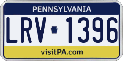 PA license plate LRV1396
