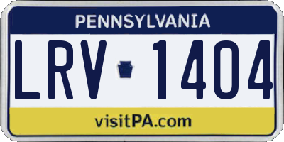 PA license plate LRV1404