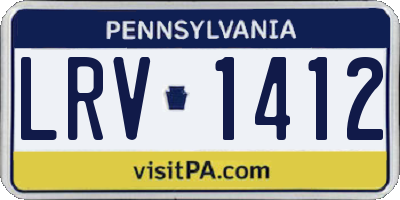 PA license plate LRV1412