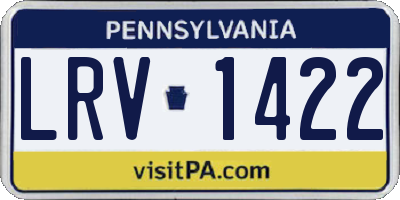 PA license plate LRV1422