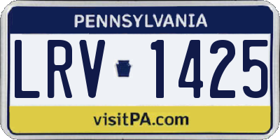 PA license plate LRV1425