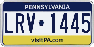 PA license plate LRV1445