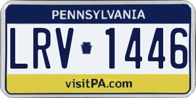 PA license plate LRV1446