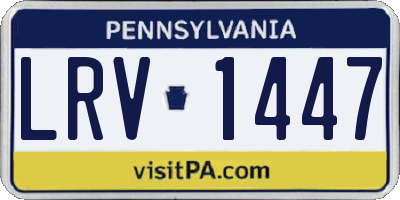 PA license plate LRV1447