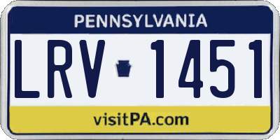 PA license plate LRV1451