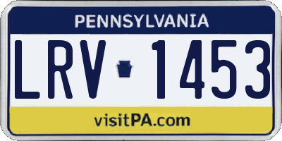 PA license plate LRV1453