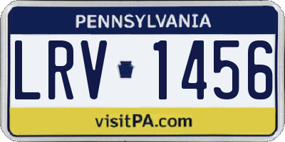 PA license plate LRV1456