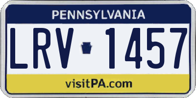 PA license plate LRV1457