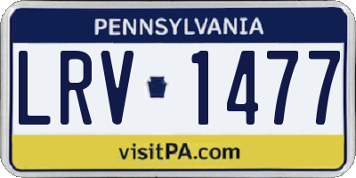 PA license plate LRV1477