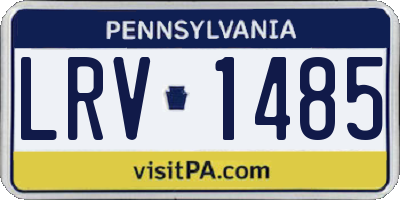 PA license plate LRV1485