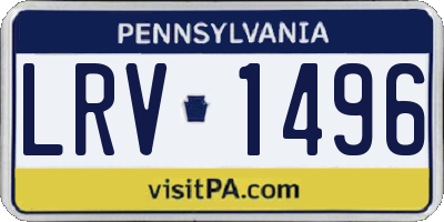 PA license plate LRV1496