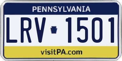 PA license plate LRV1501