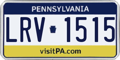 PA license plate LRV1515